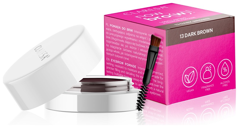 Claresa Now Bro(w)! Eyebrow Pomade No 13 Dark Brown 4g