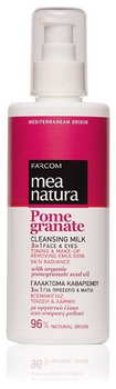 Mea Natura Pomegranate Γαλάκτωμα Καθαρισμού 3 in 1 Πρόσωπο & Μάτια Ντεμακιγιάζ, Τόνωση & Λάμψη 250 ml