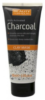 Beauty Formulas Charcoal Clay 100ml Μάσκα προσώπου με ενεργό άνθρακα