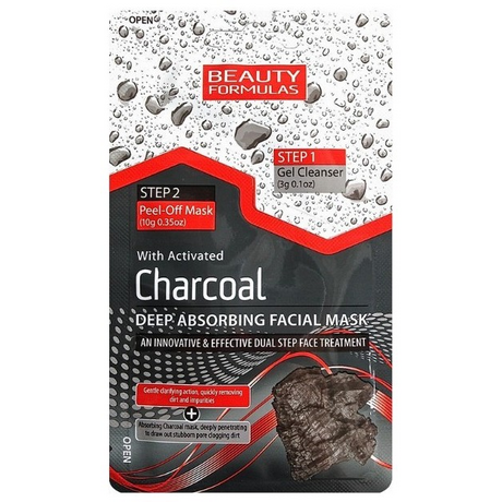 Beauty Formulas Peel-off Charcoal Facial Mask 10gr Μάσκα προσώπου με ενεργό άνθρακα
