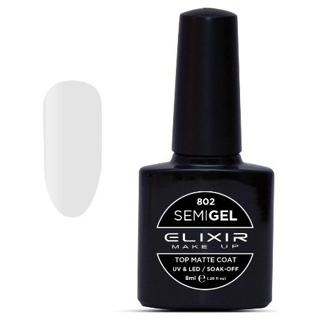 Elixir Nail Polish Ημιμόνιμο βερνίκι No 802 Matte Top Coat 8ml