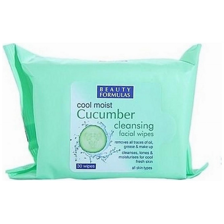 Beauty Formulas Cucumber Cool Moist Wipes Μαντηλάκια καθαρισμού 30 τεμαχίων