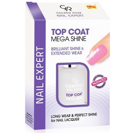 Golden Rose Nail Expert Top Coat Mega Shine για λάμψη και διάρκεια 11ml