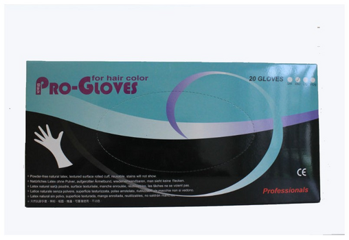 Μαύρα Γάντια latex Pro-gloves for hair color black 20 τμ